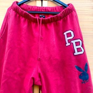 Red sweatpants by playboy x pacsun